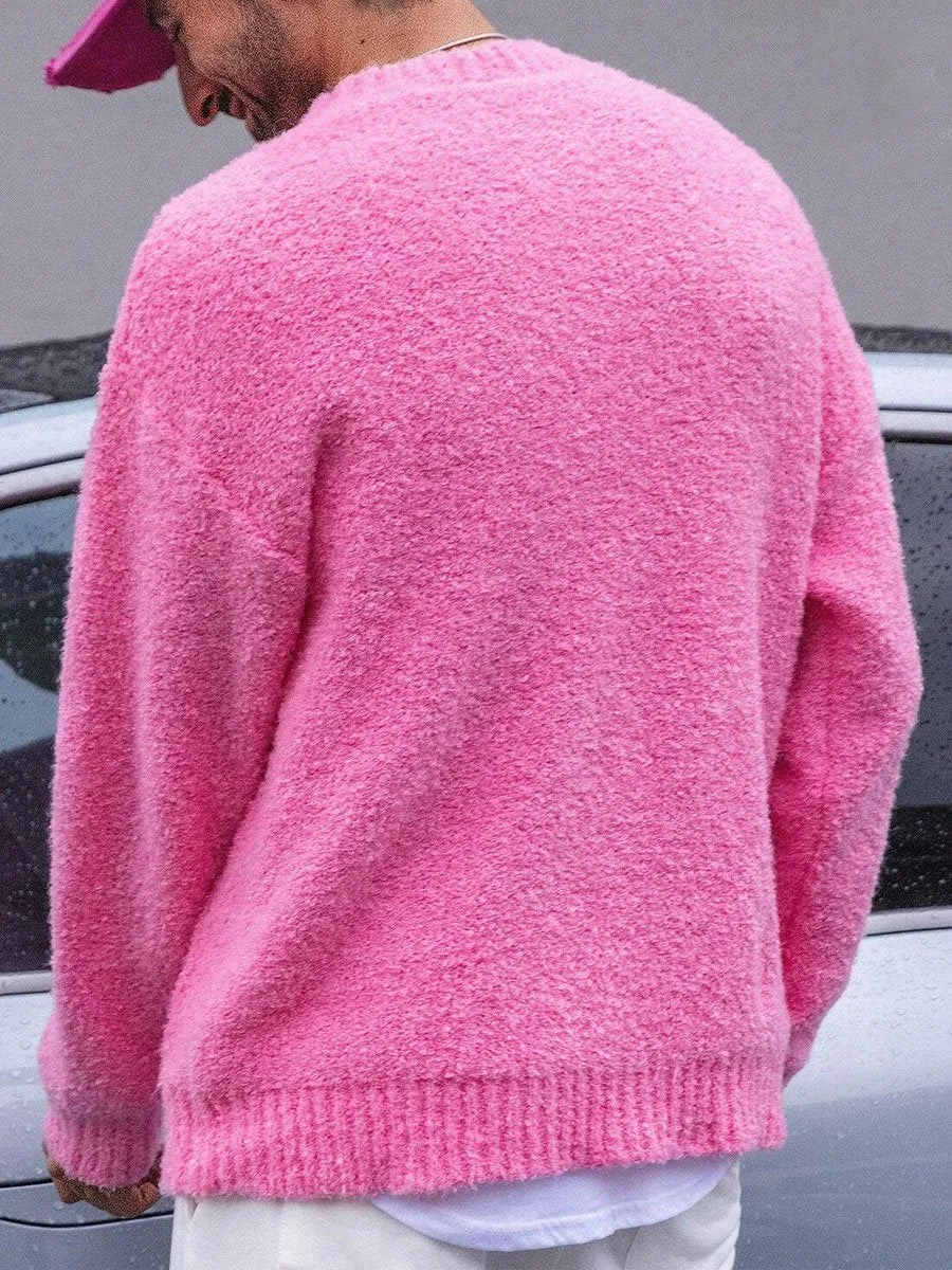 【24-hour shipping】Men's Single Breasted Double Pocket Loose Knit Cardigan