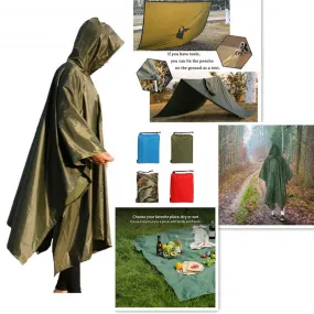 3 In 1 Outdoor Military Raincoat Waterproof Men & Women Awning From The Rain