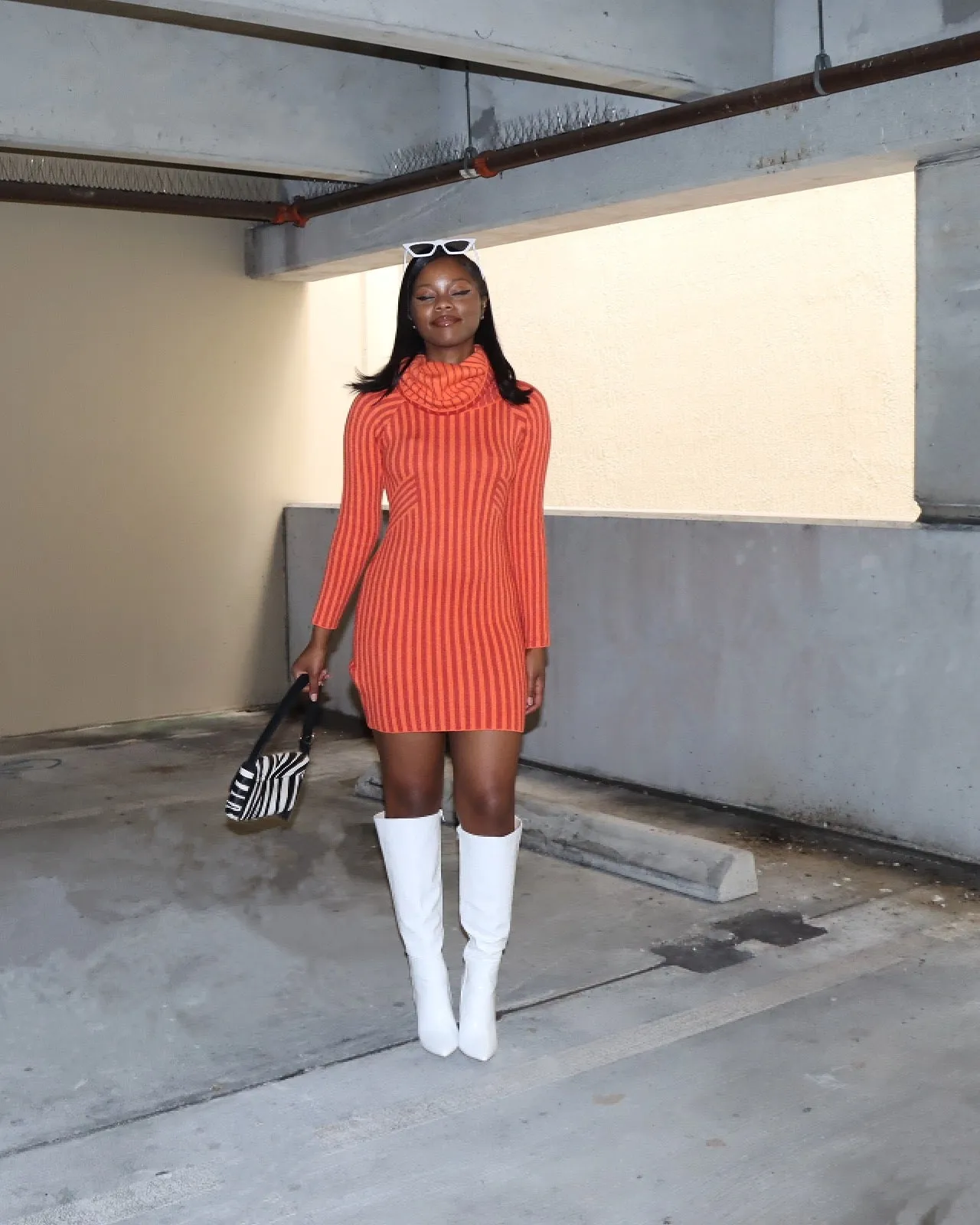 All About You Orange Sweater Dress