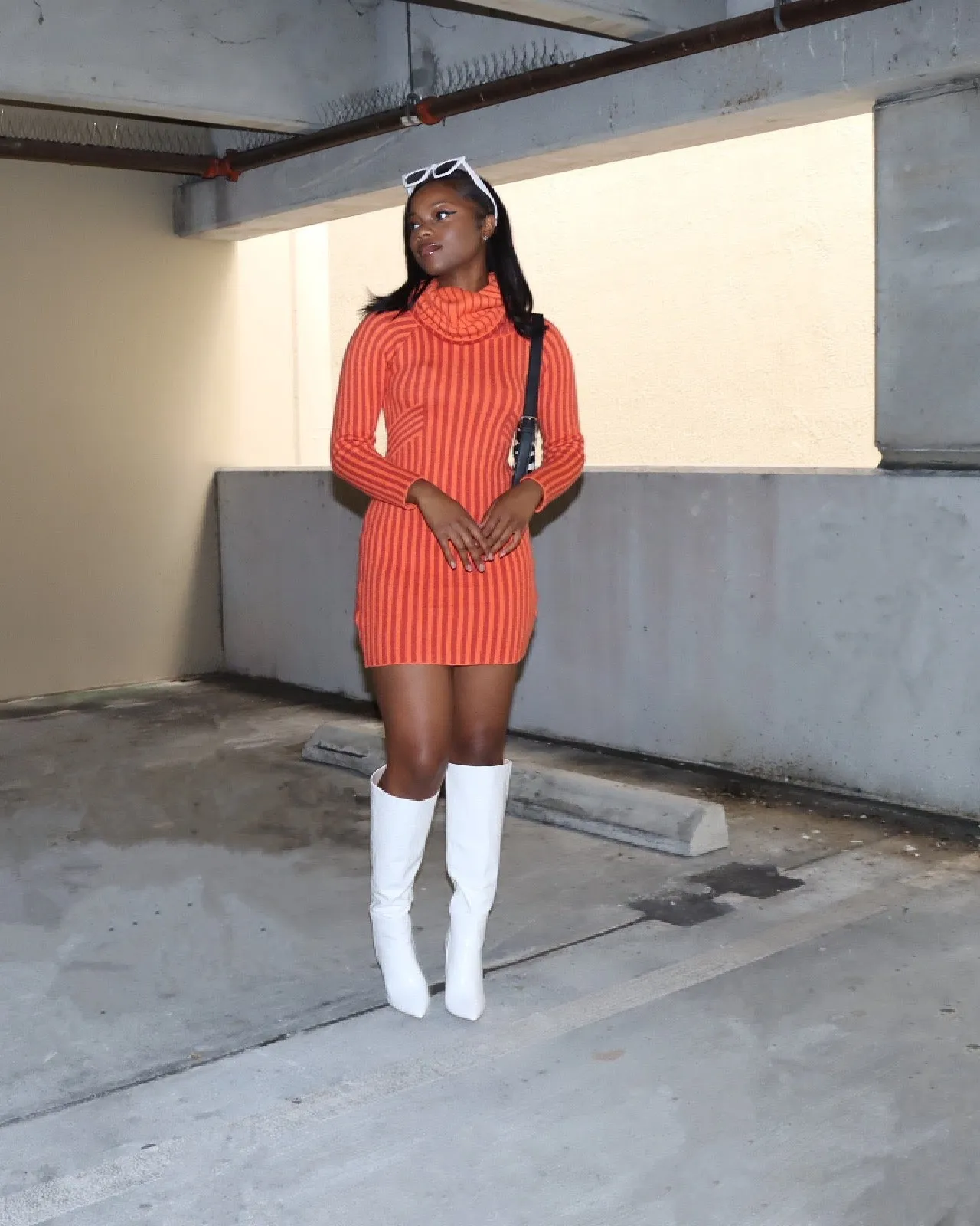 All About You Orange Sweater Dress