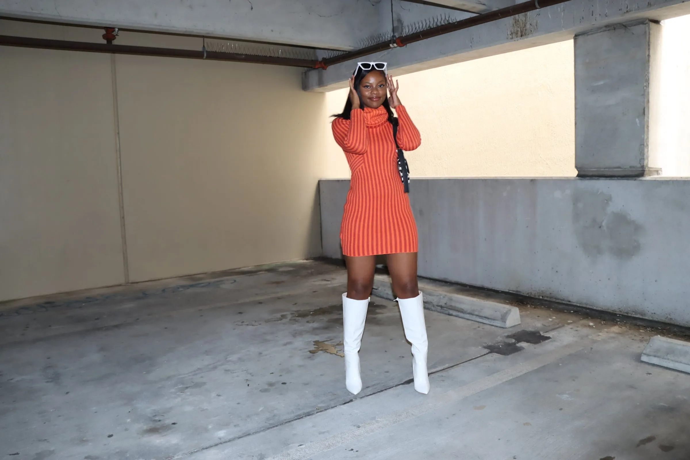 All About You Orange Sweater Dress