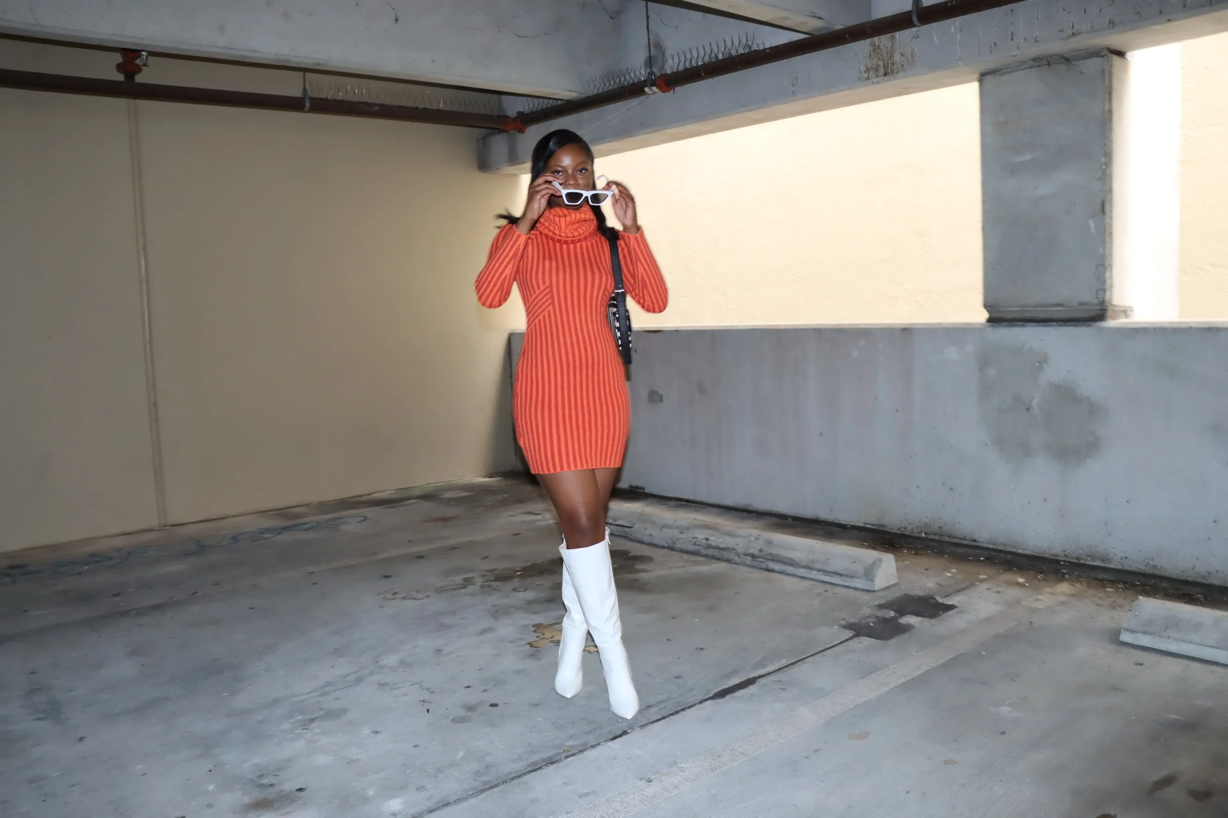 All About You Orange Sweater Dress