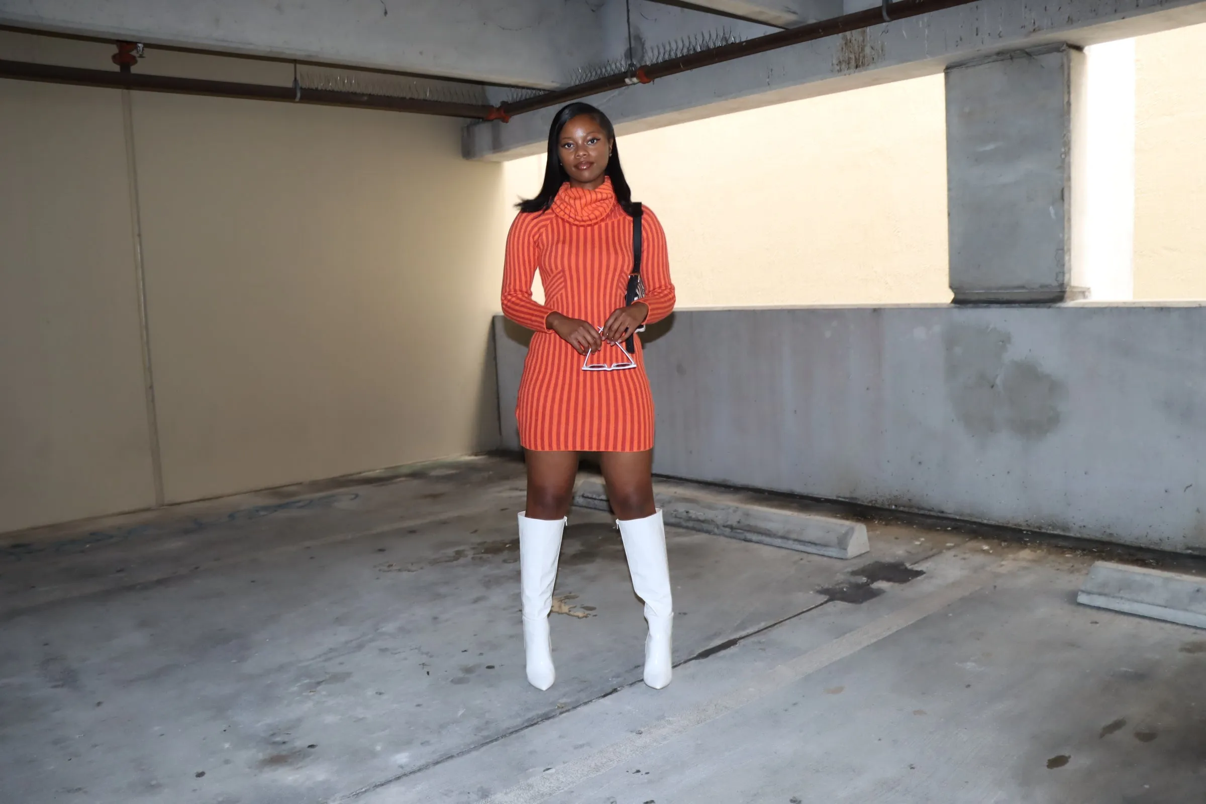 All About You Orange Sweater Dress