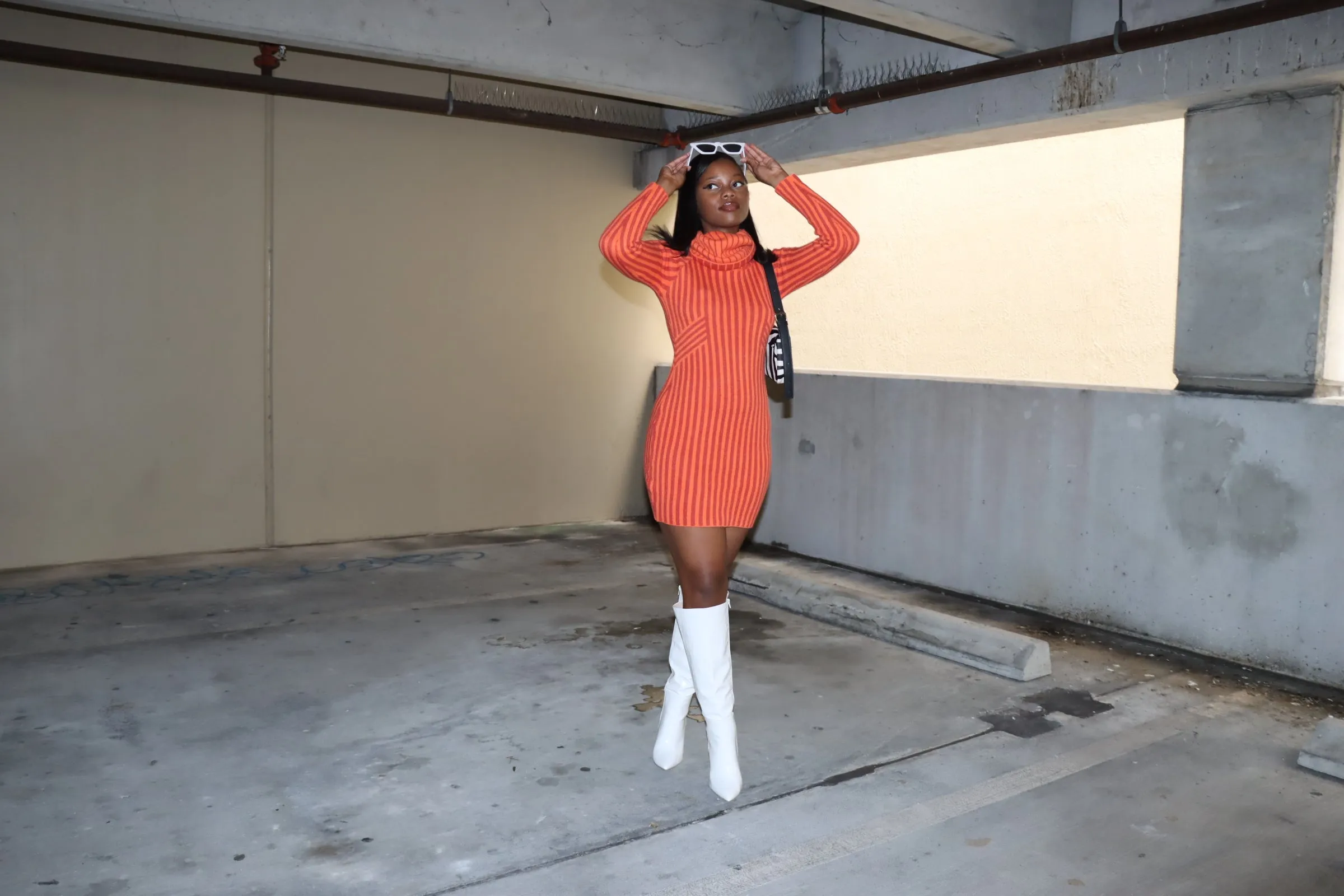 All About You Orange Sweater Dress