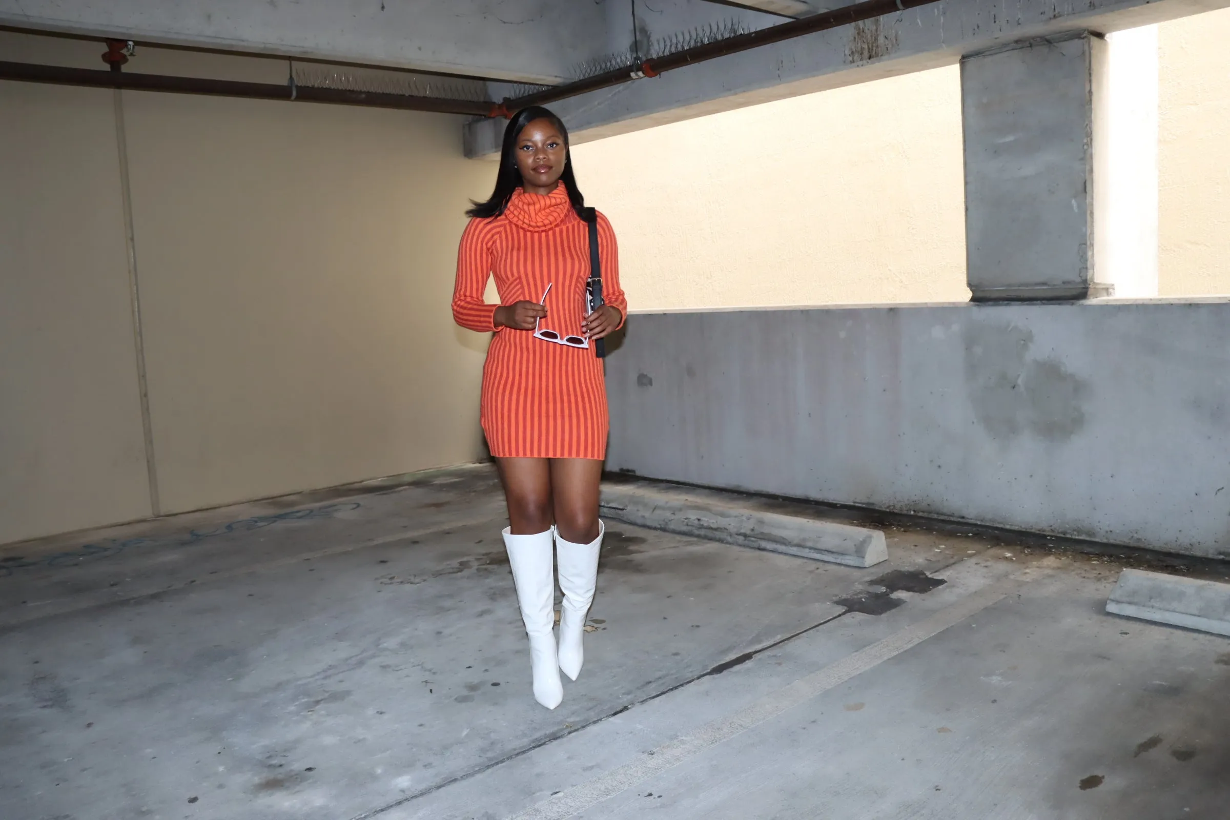 All About You Orange Sweater Dress