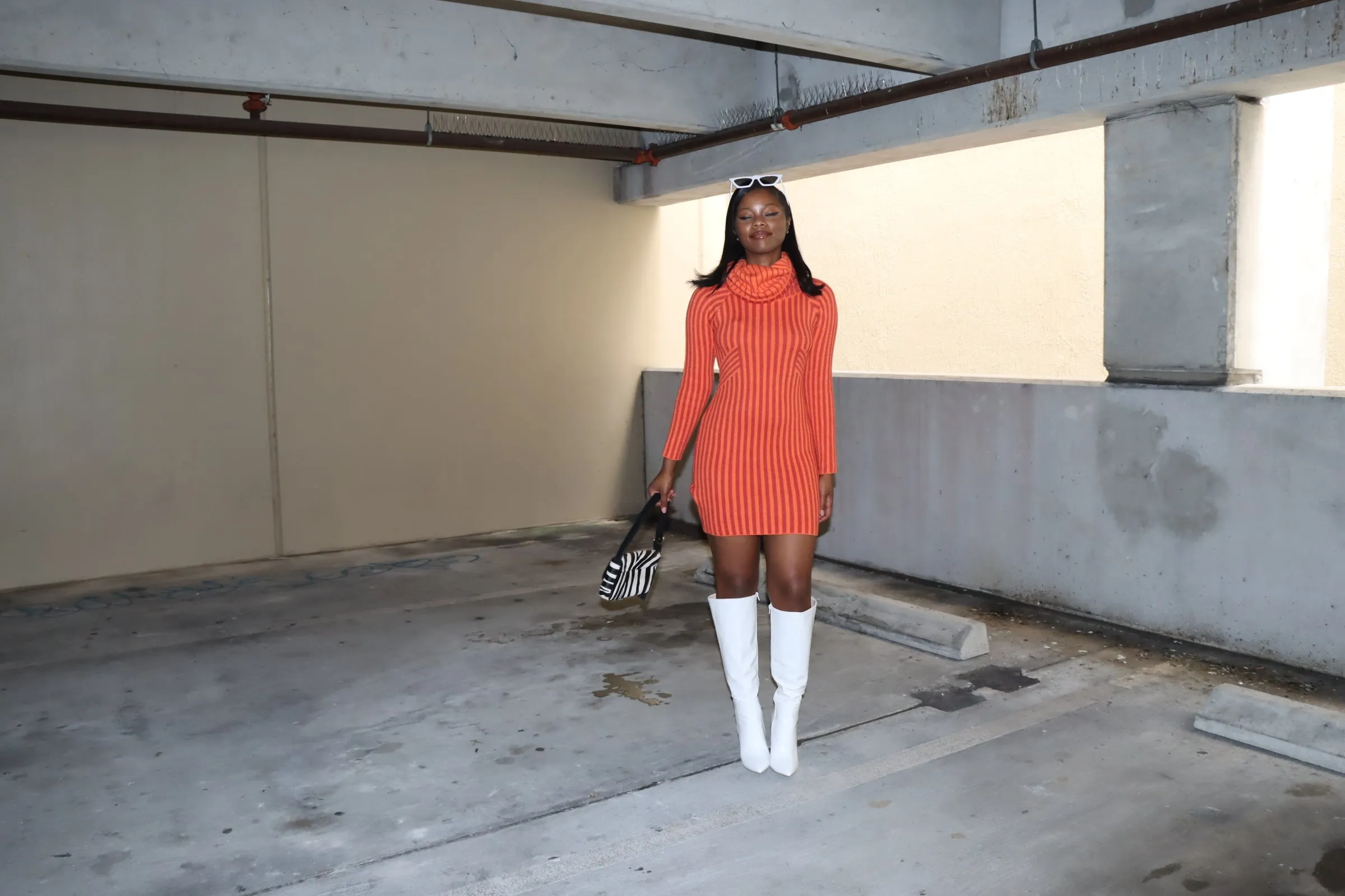 All About You Orange Sweater Dress