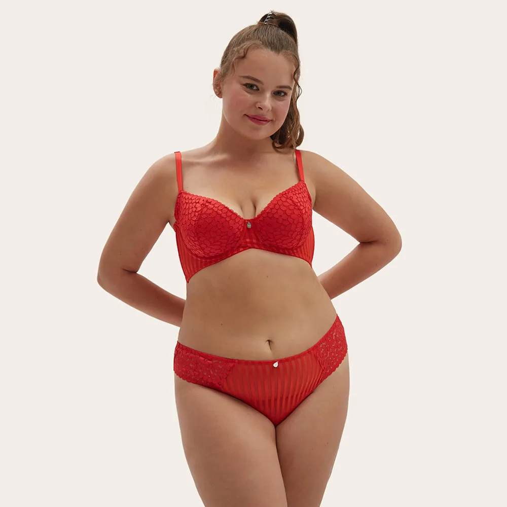 AMINA Plus Sexy Lace Red Hipster