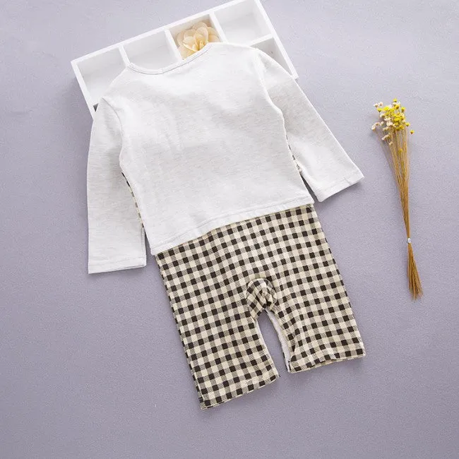 Baby Romper Formal Bowtie Checks Vest Tuxedo Romper