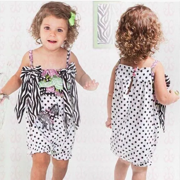 Baby Romper Zebra String Shoulder Romper