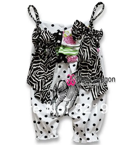 Baby Romper Zebra String Shoulder Romper