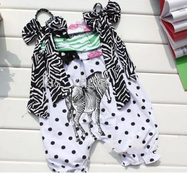 Baby Romper Zebra String Shoulder Romper