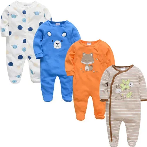 Baby's Long Sleeve Printed Cotton Summer Rompers