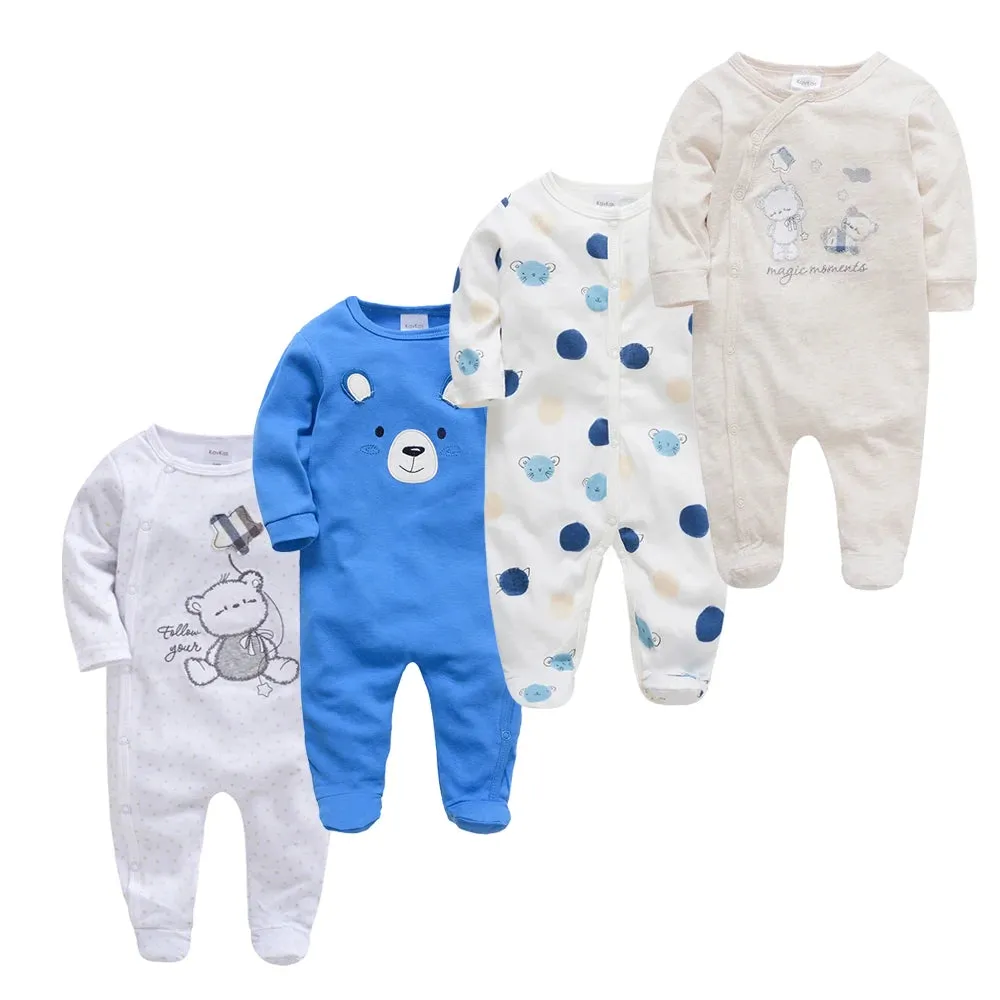 Baby's Long Sleeve Printed Cotton Summer Rompers