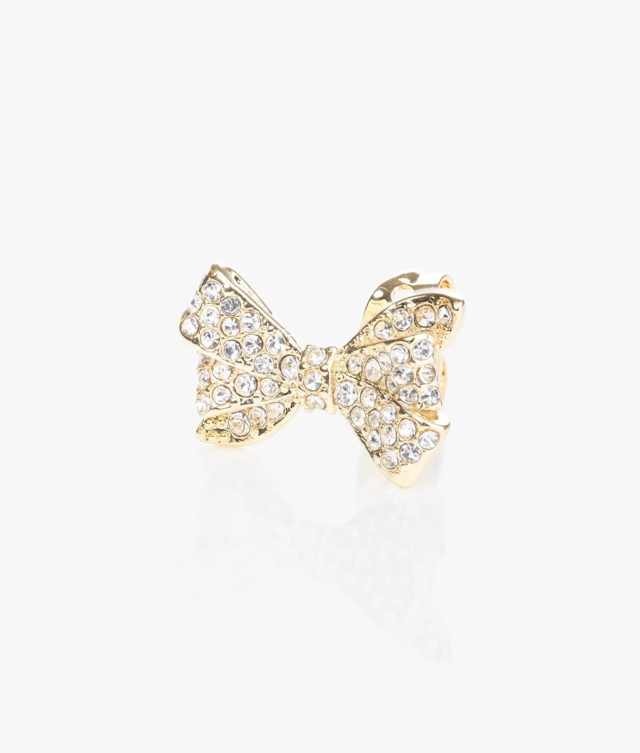 Barseta Crystal Bow Stud Earring Gold