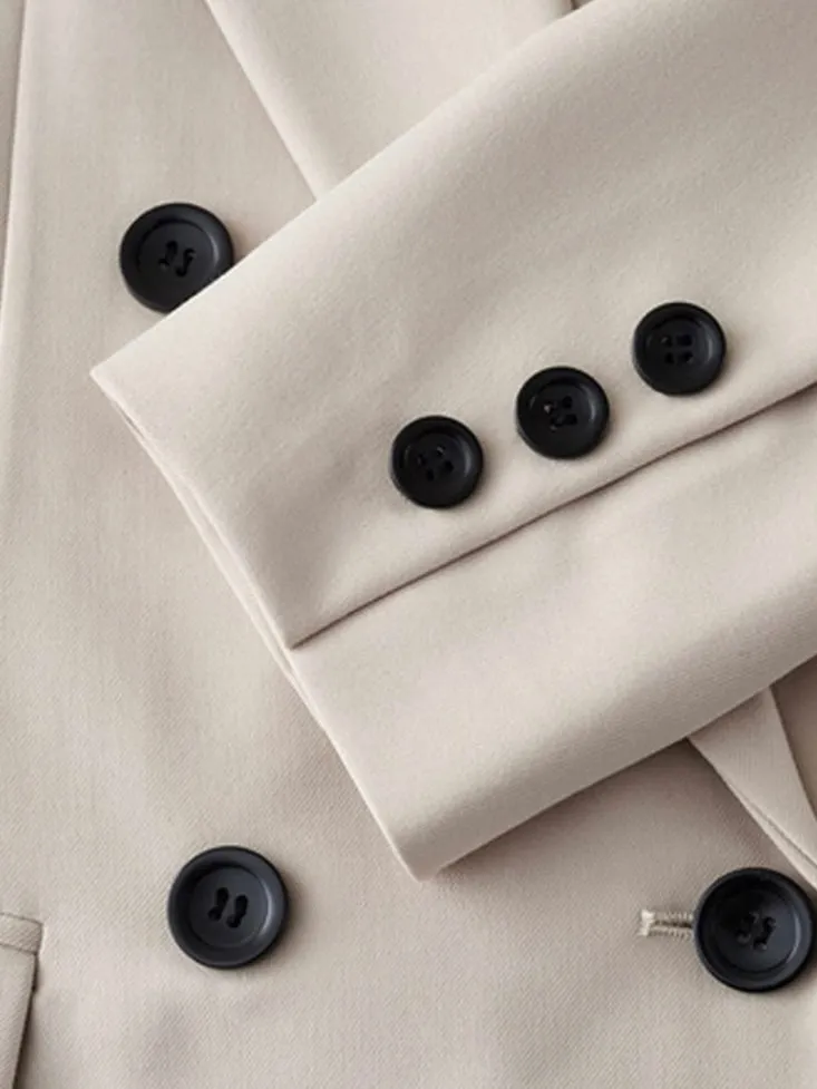 Beige hooded blazer