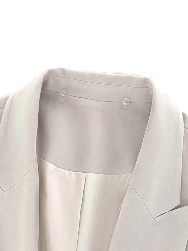 Beige hooded blazer