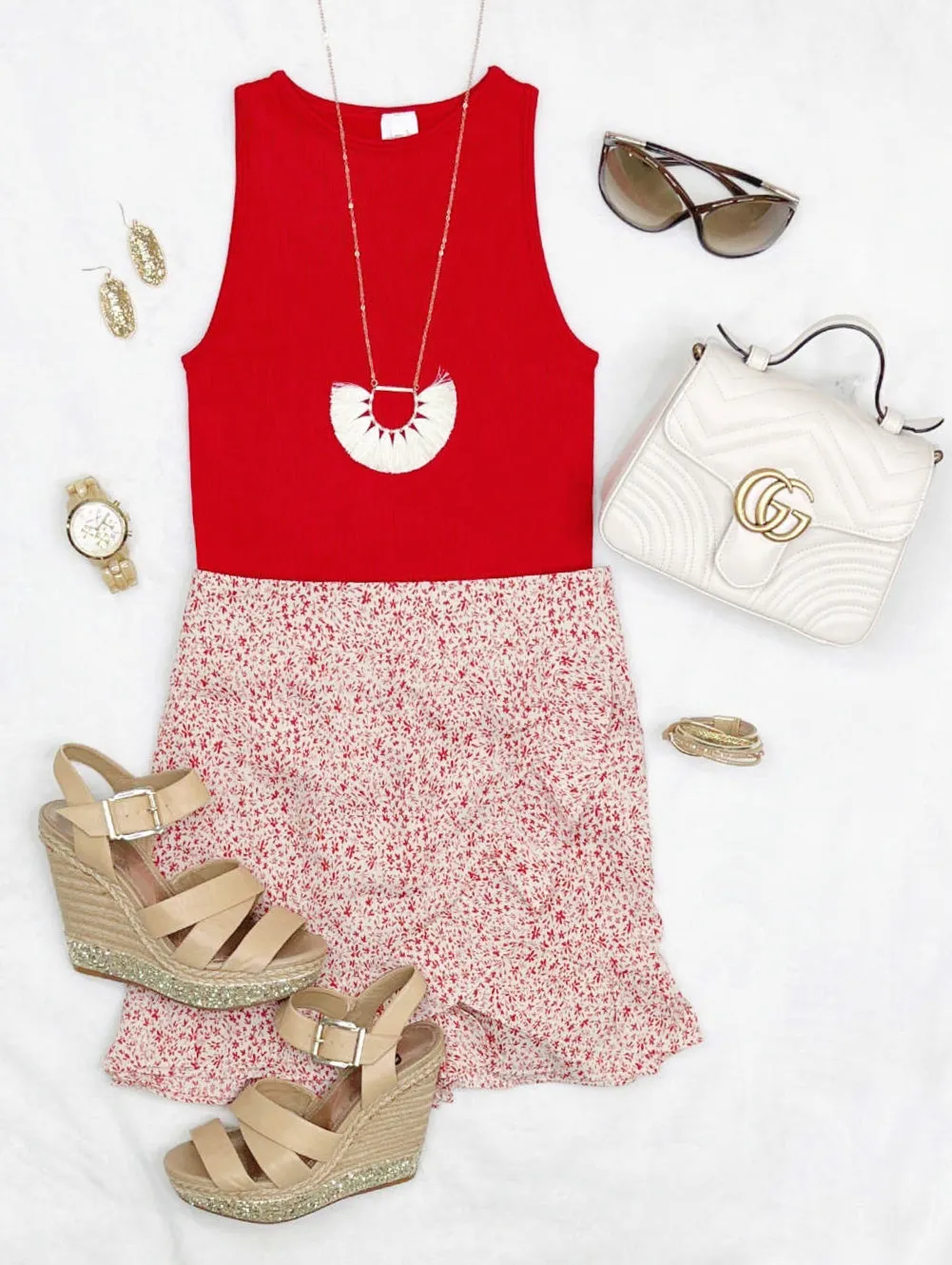 Best Interest At Heart Skort - Red