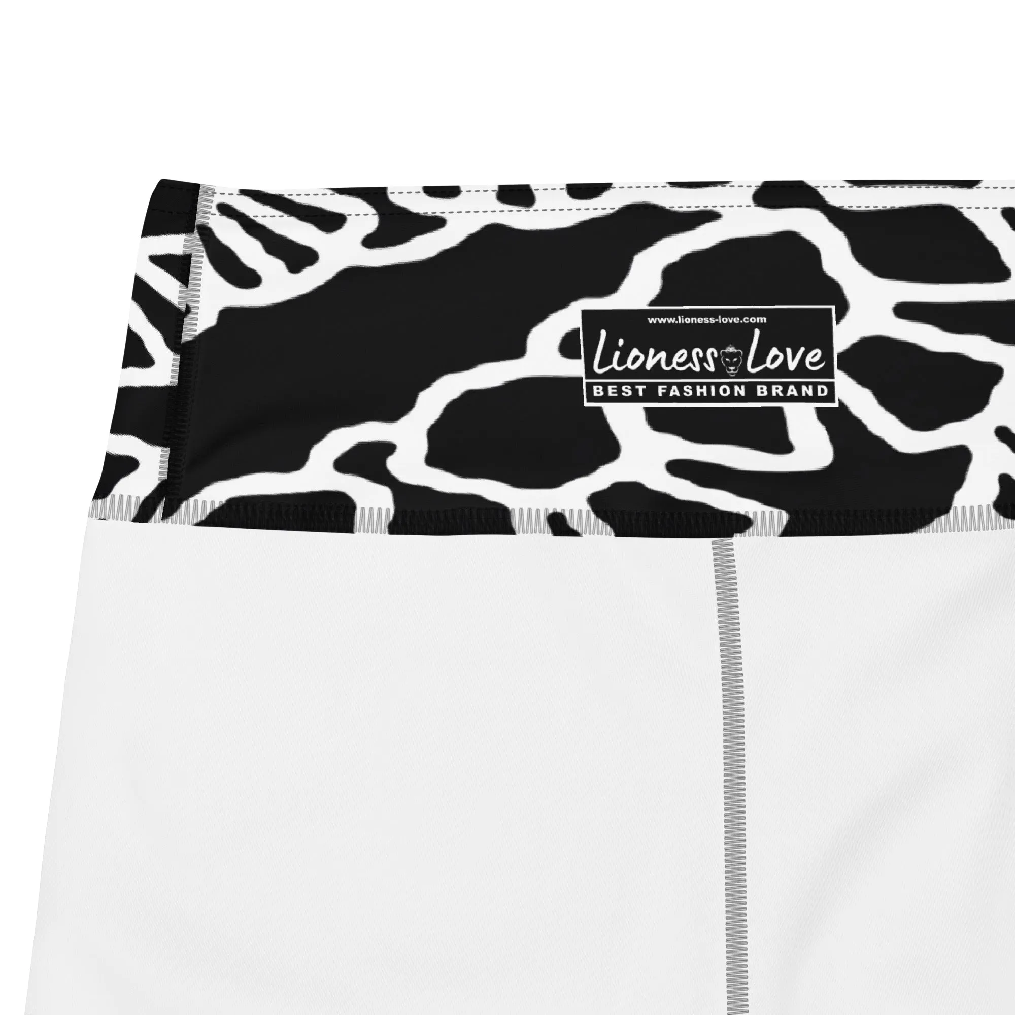 Black and White Floral Yoga Leggings, lioness-love