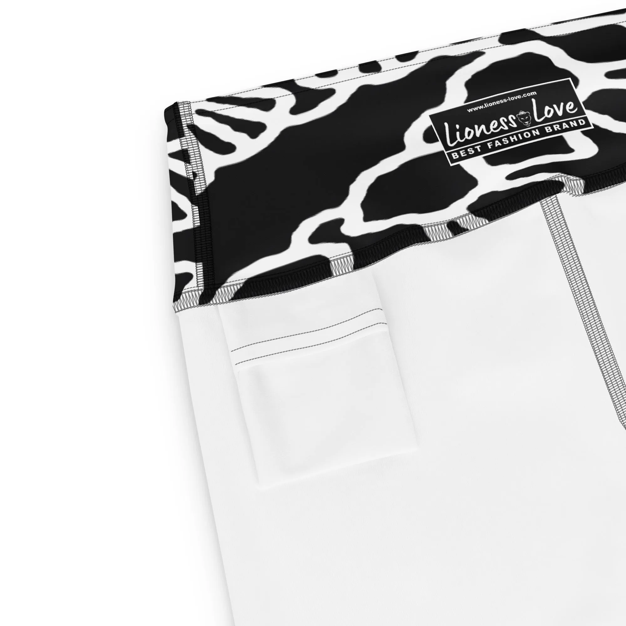 Black and White Floral Yoga Leggings, lioness-love