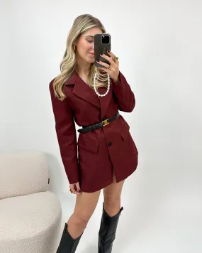 Blazer Dress Burgundy