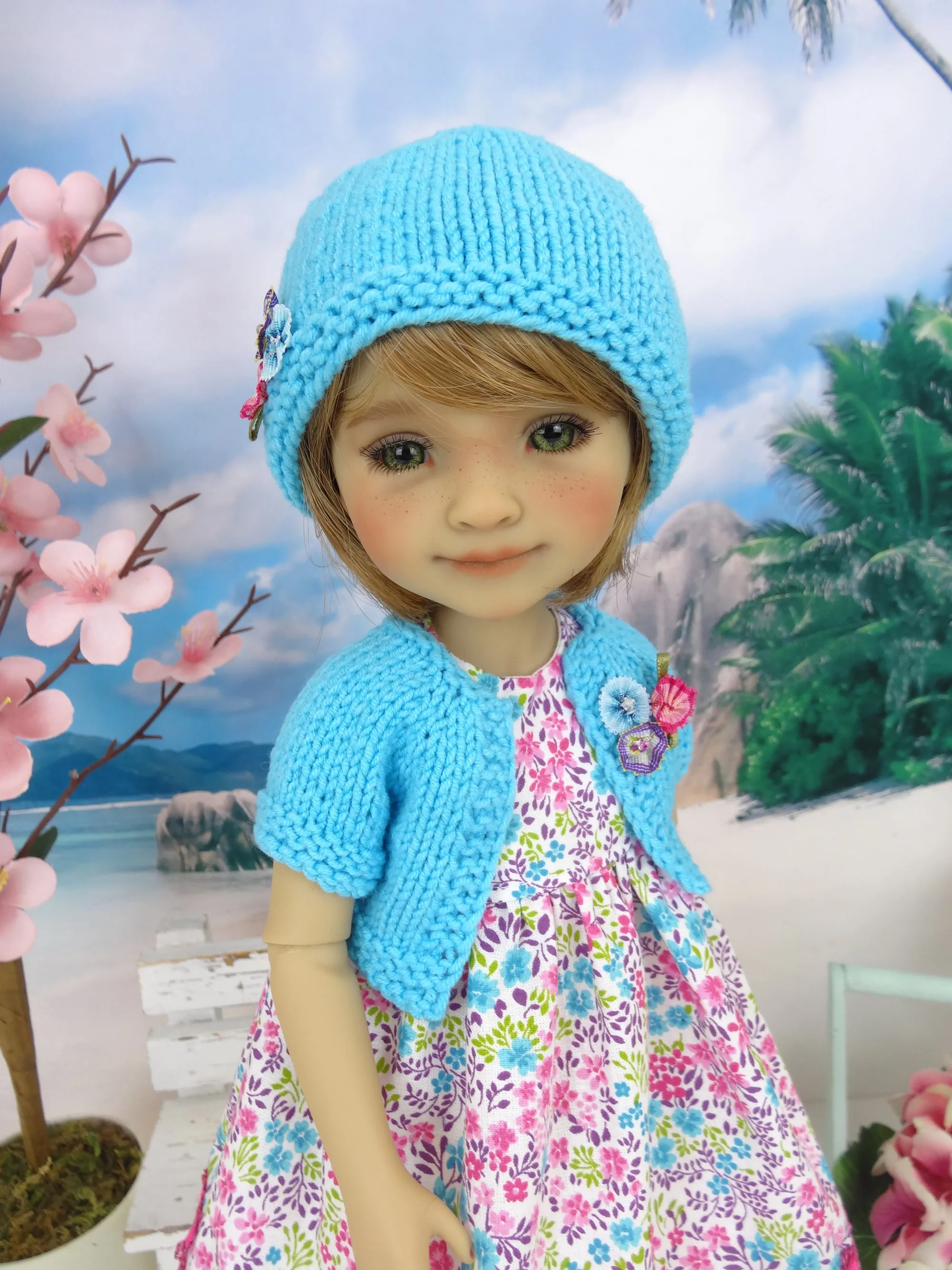 Bright Spring - dress and sweater with shoes for Ruby Red Fashion Friends doll