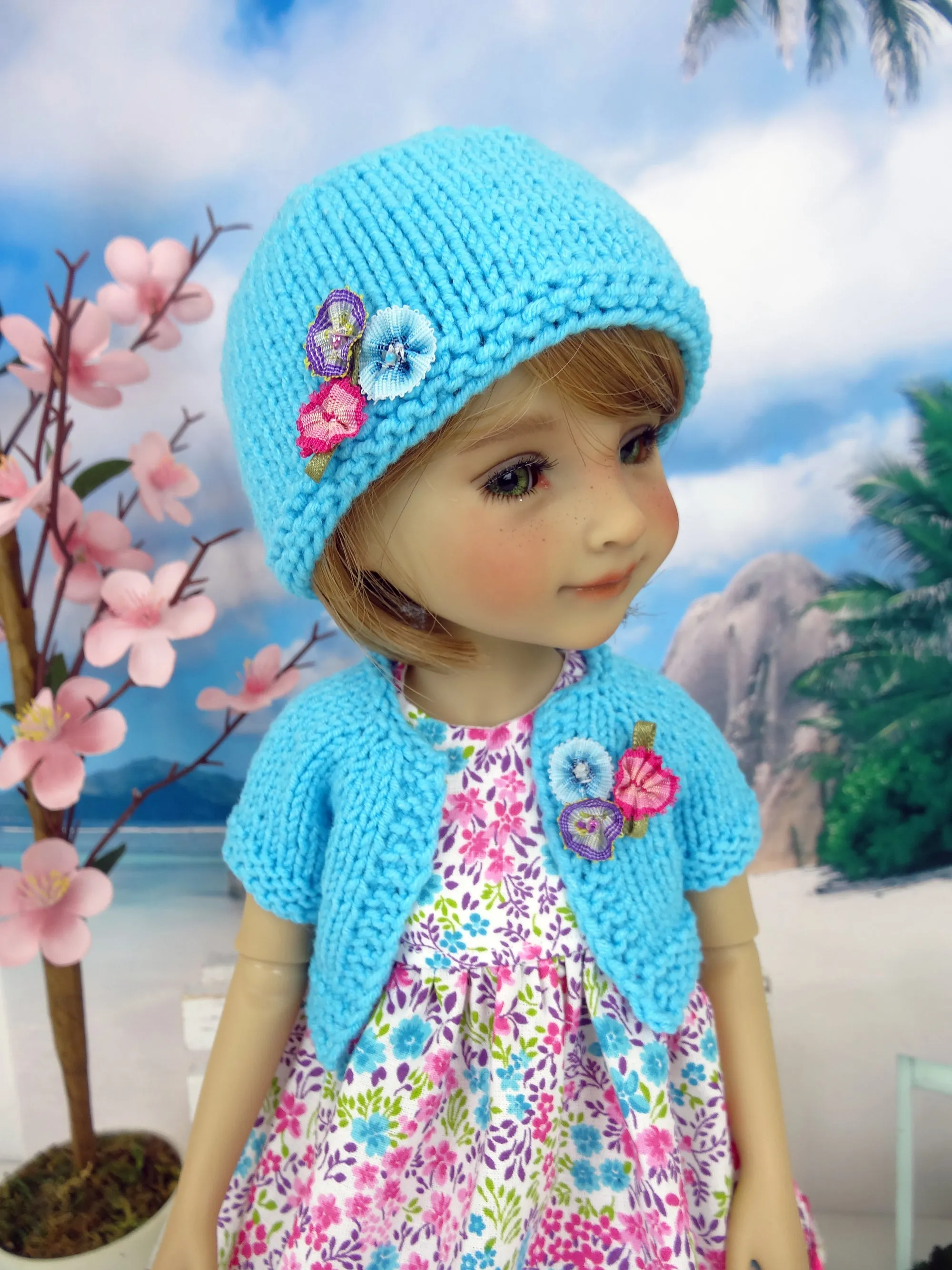 Bright Spring - dress and sweater with shoes for Ruby Red Fashion Friends doll
