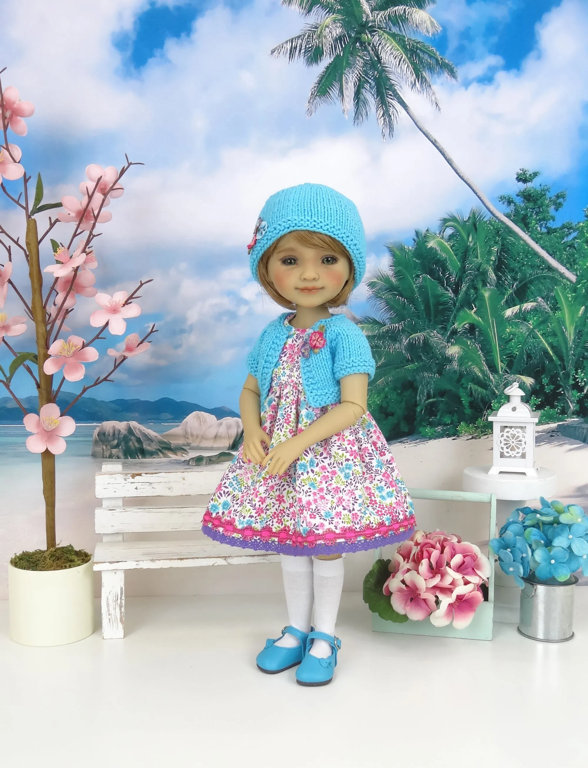 Bright Spring - dress and sweater with shoes for Ruby Red Fashion Friends doll