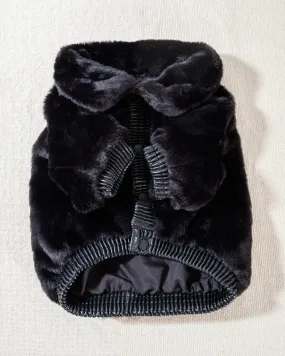 Broadway Black Faux Fur Dog Jacket