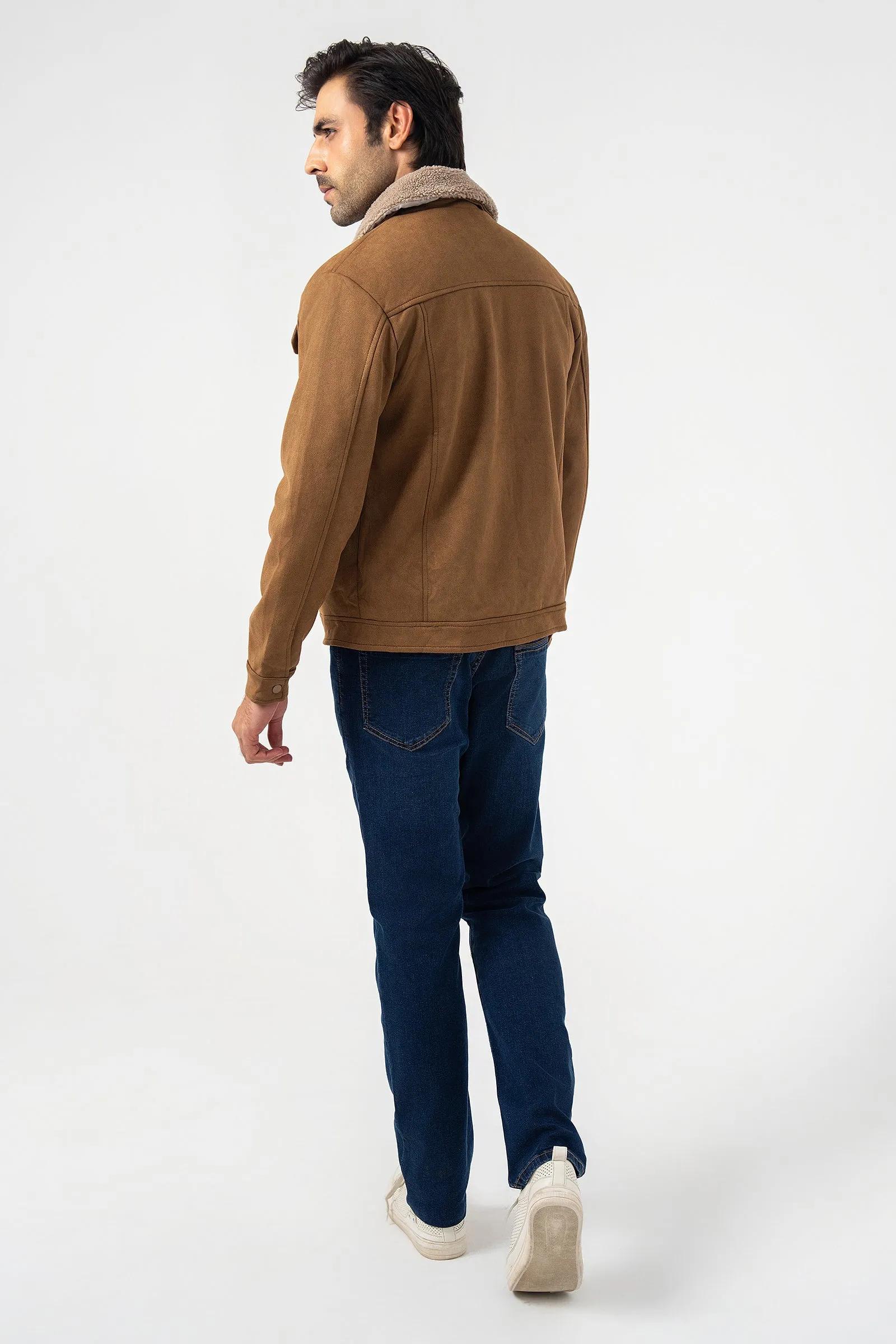 Brown Faux Suede Jacket
