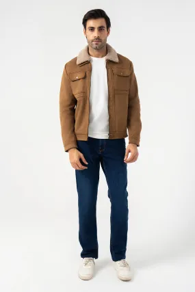 Brown Faux Suede Jacket