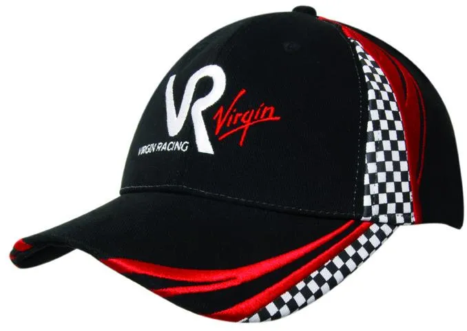 BRUSHED HEAVY COTTON CAP WITH EMBROIDERY & PRINTED CHECKS