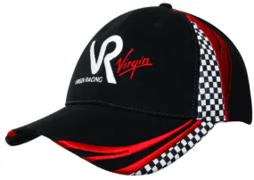 BRUSHED HEAVY COTTON CAP WITH EMBROIDERY & PRINTED CHECKS