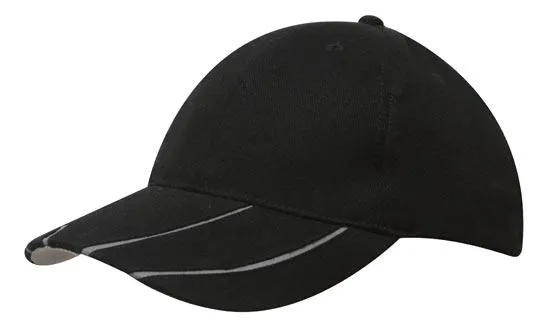 BRUSHED HEAVY COTTON CAP WITH HI VIS LAMINATED TWO TONE PEAK