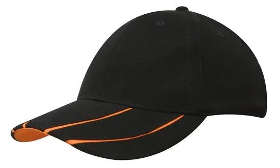 BRUSHED HEAVY COTTON CAP WITH HI VIS LAMINATED TWO TONE PEAK
