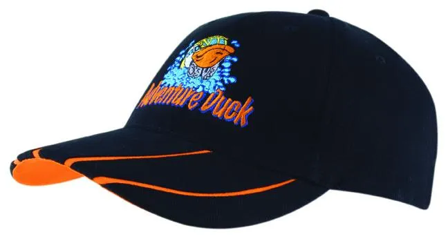 BRUSHED HEAVY COTTON CAP WITH HI VIS LAMINATED TWO TONE PEAK