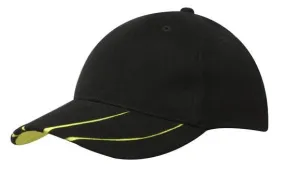 BRUSHED HEAVY COTTON CAP WITH HI VIS LAMINATED TWO TONE PEAK