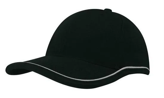 BRUSHED HEAVY COTTON CAP WITH PIPING ON PEAK & CROWN