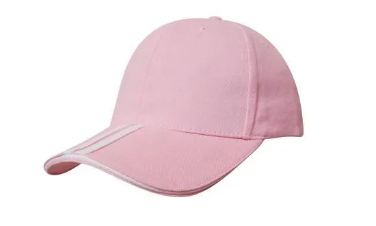 BRUSHED HEAVY COTTON CAP WITH TWO STRIPED PEAK AND SANDWICH