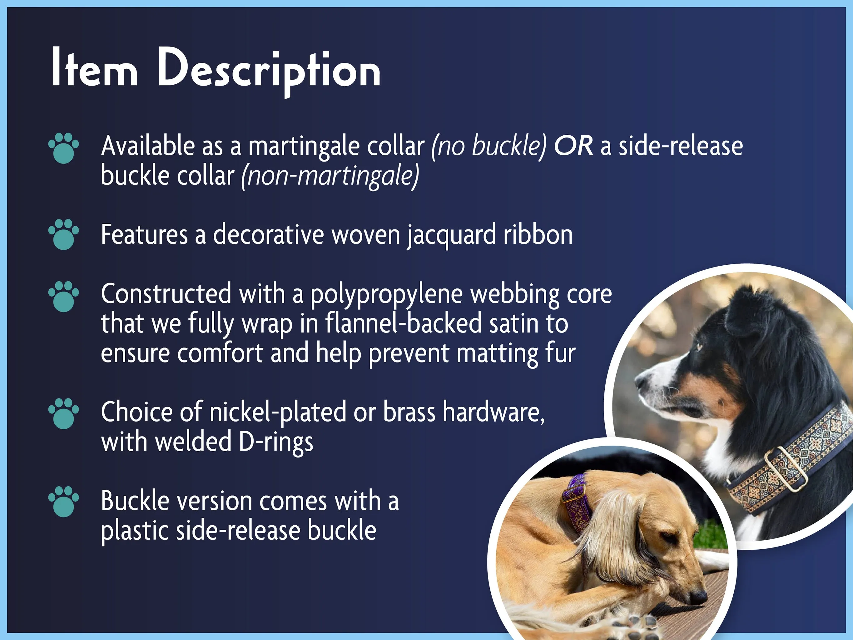 Chesapeake Crabs in Red, White & Blue - Martingale or Buckle Dog Collar - 1" Width