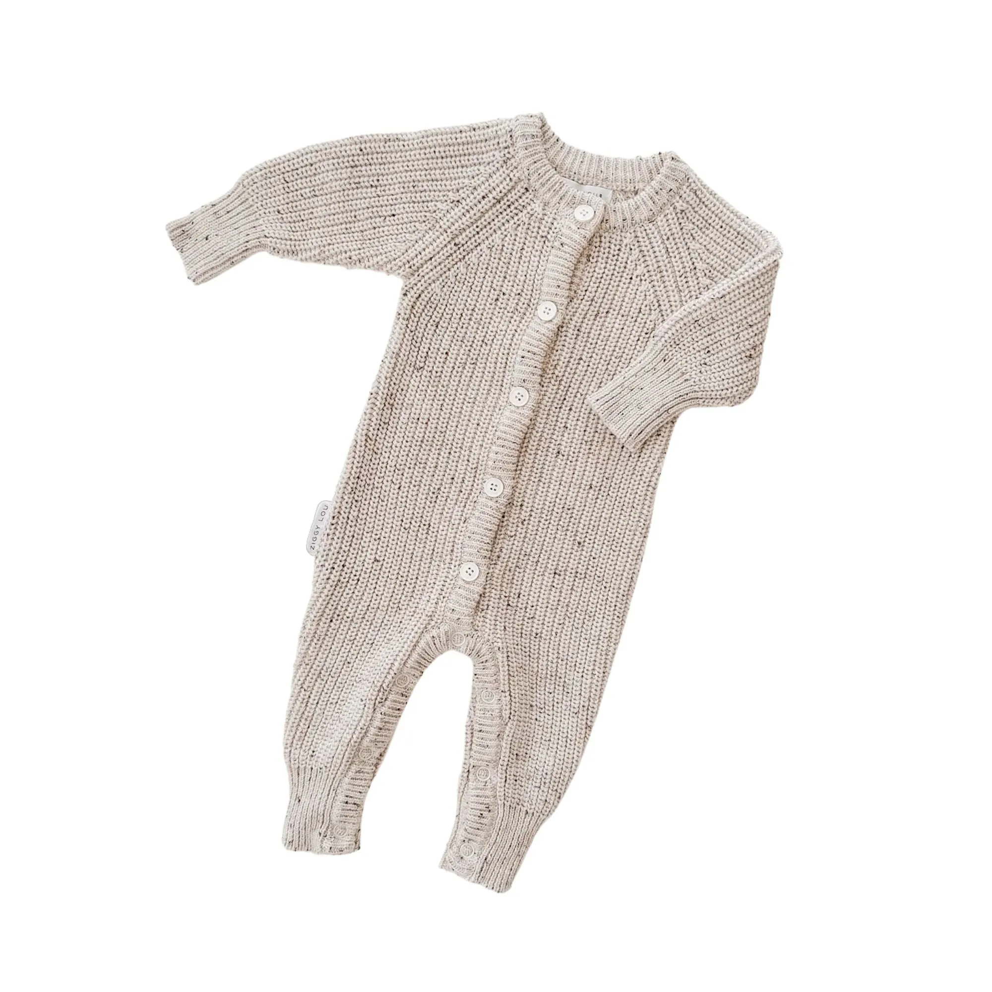 CLASSIC KNIT ROMPER | COCOA FLECK