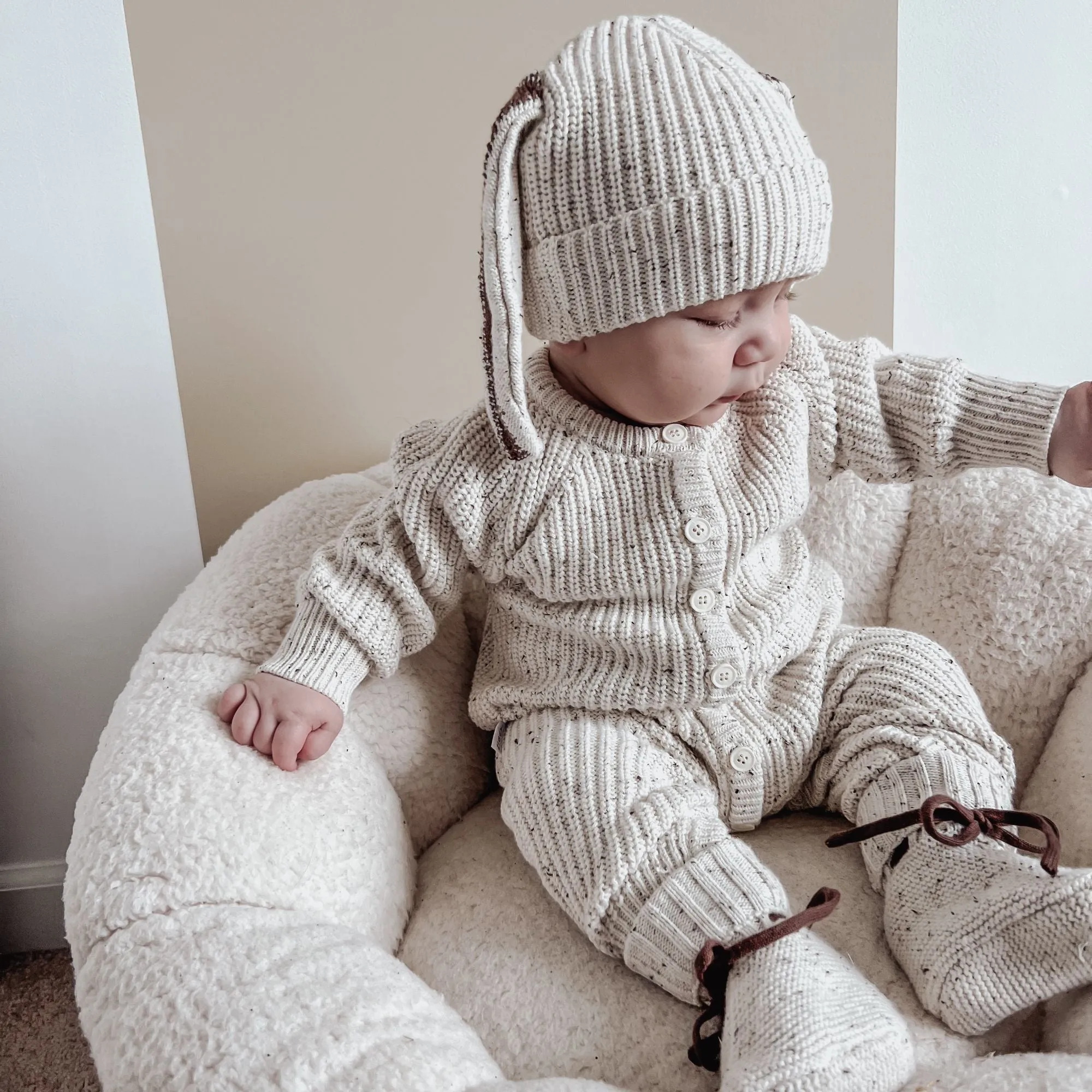 CLASSIC KNIT ROMPER | COCOA FLECK