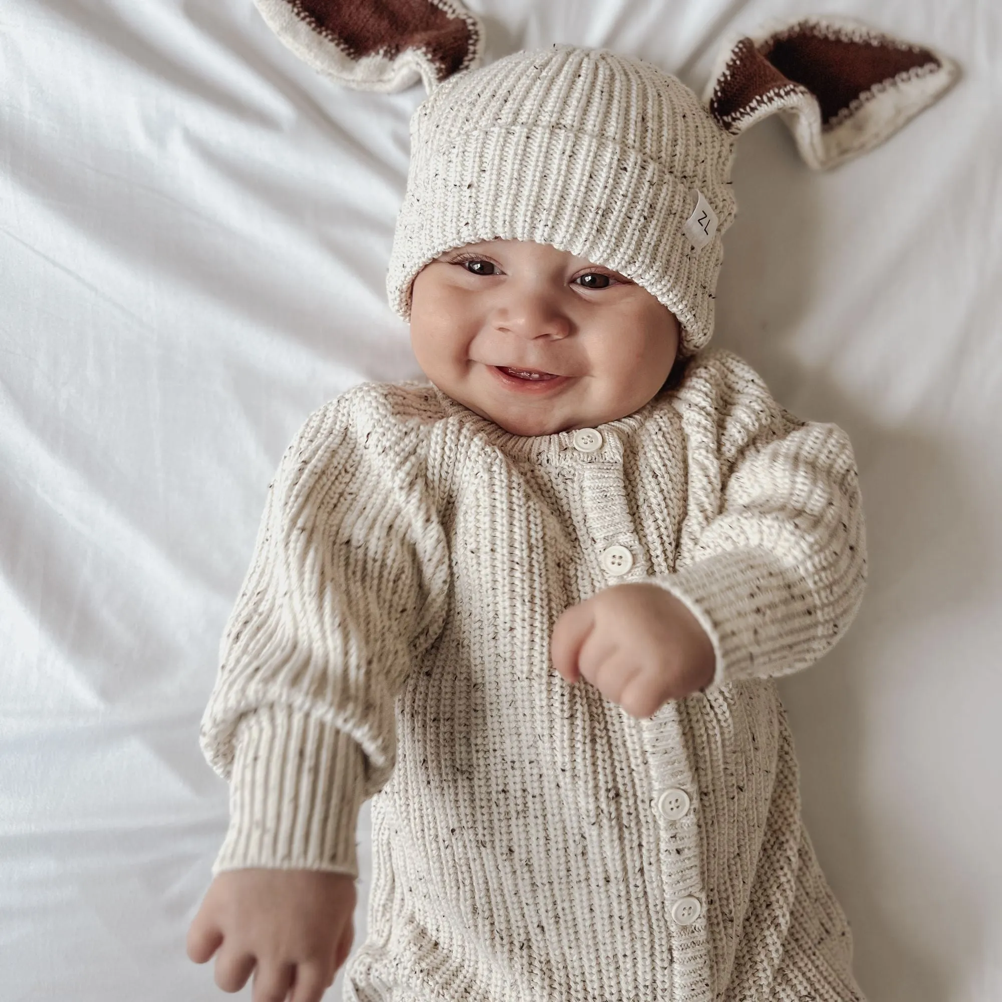 CLASSIC KNIT ROMPER | COCOA FLECK