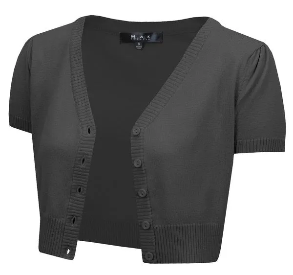 Cropped Short Sleeve Cardi/Bolero