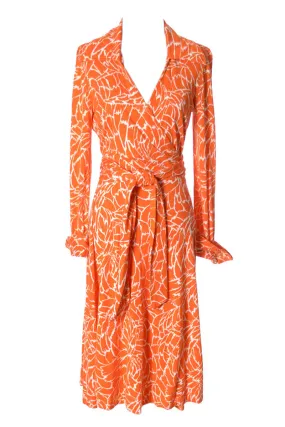Diane Von Furstenberg Vintage 1970's Orange Wrap Dress