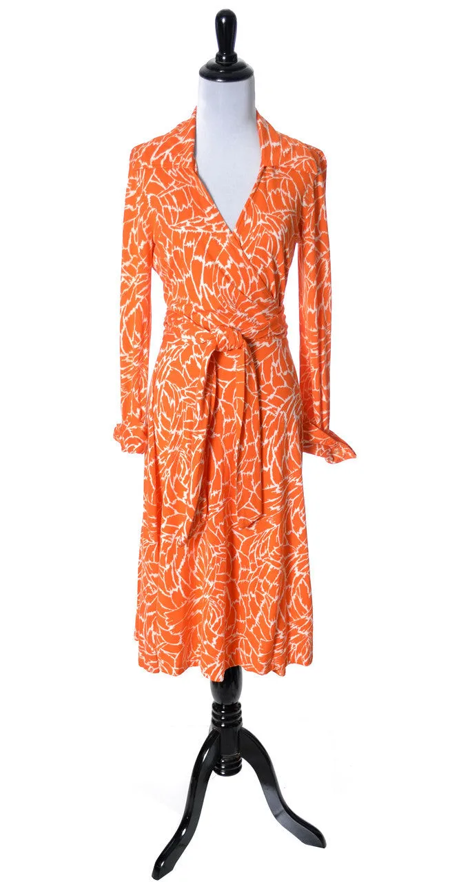 Diane Von Furstenberg Vintage 1970's Orange Wrap Dress