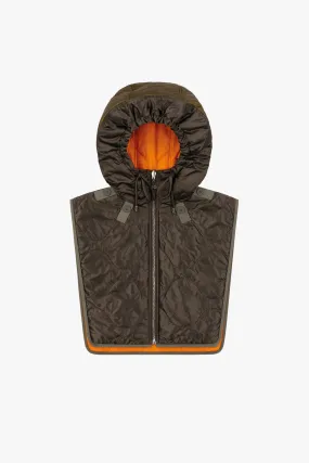 Elements Quilt Zip Hood - Peat / Clementine