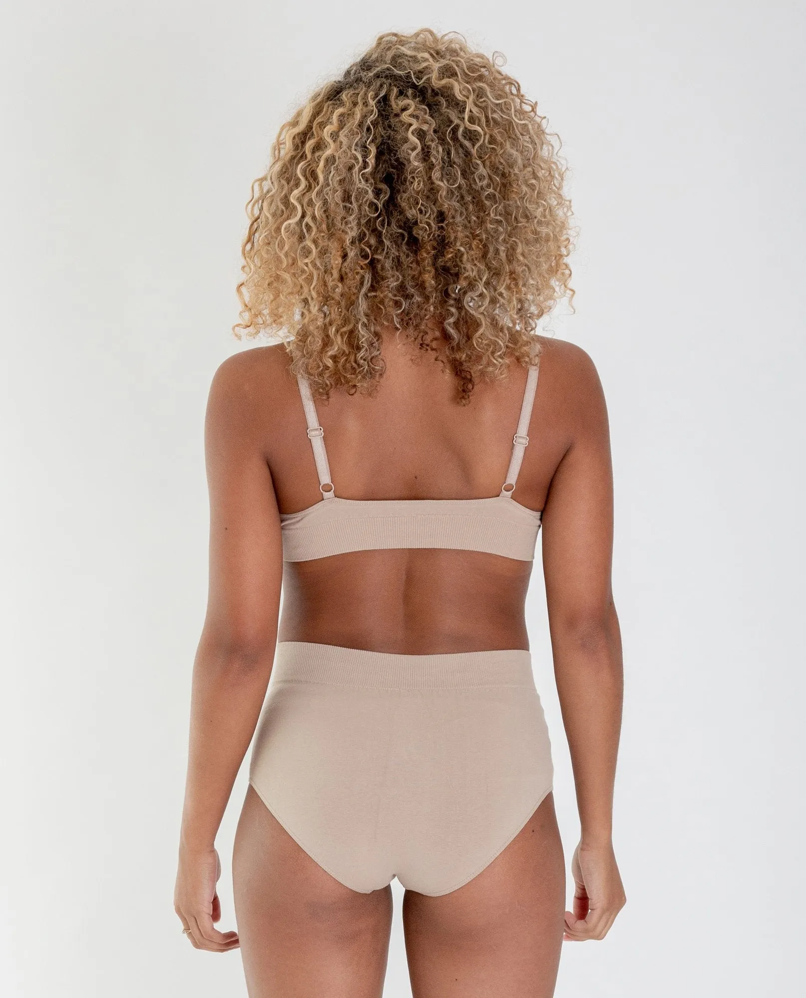 Endija Organic Cotton High Waisted Briefs In Sand