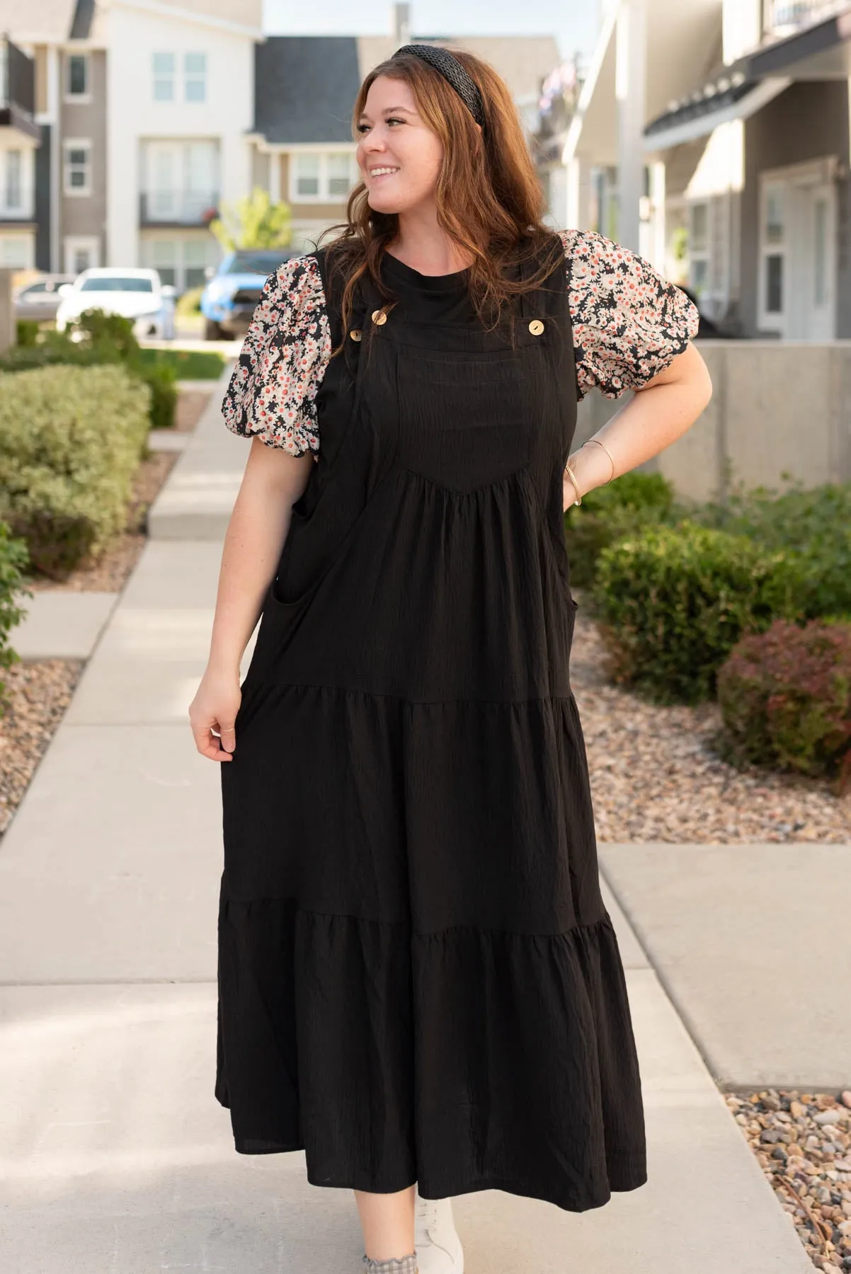Everlee Black Overall Dress