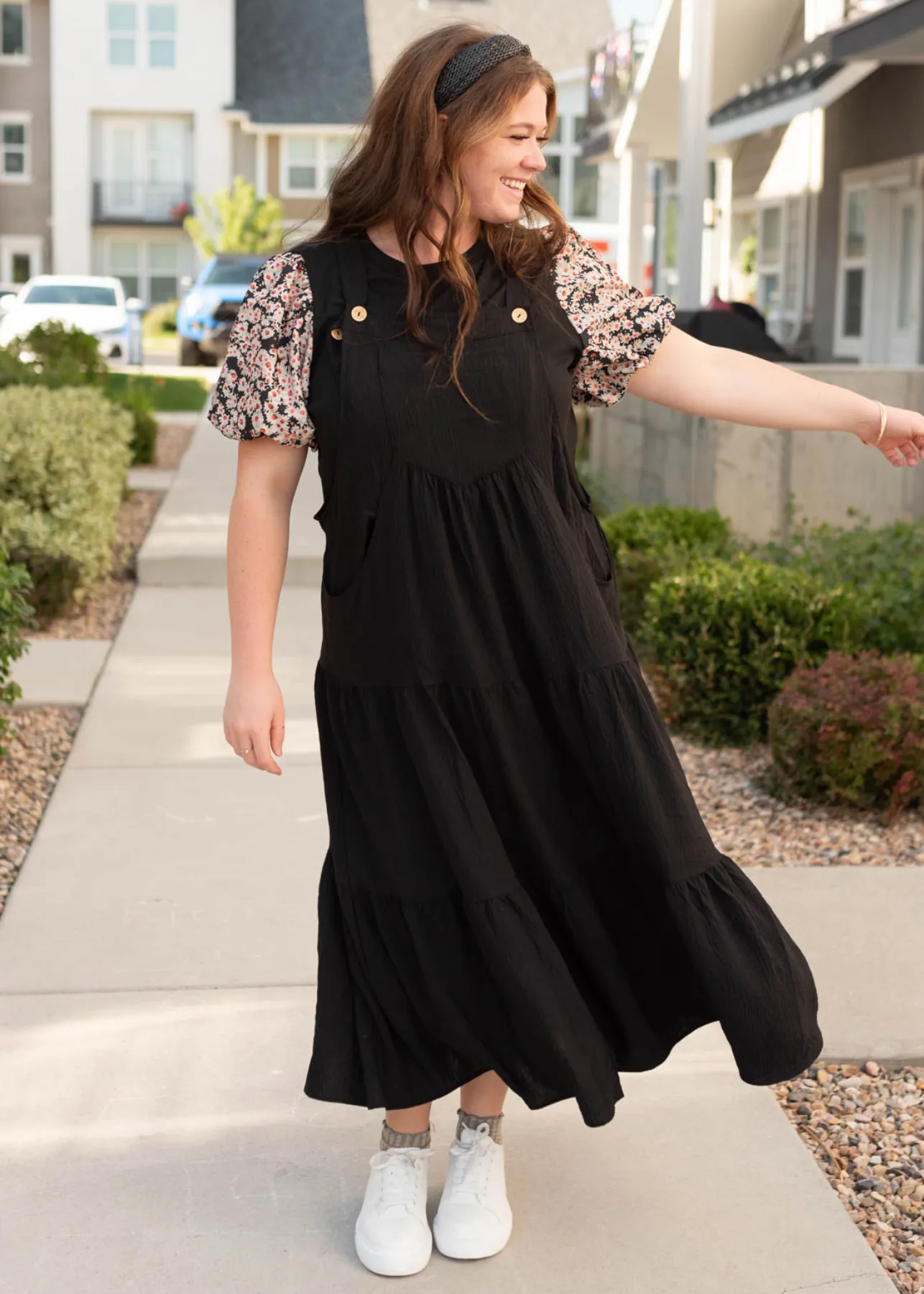Everlee Black Overall Dress