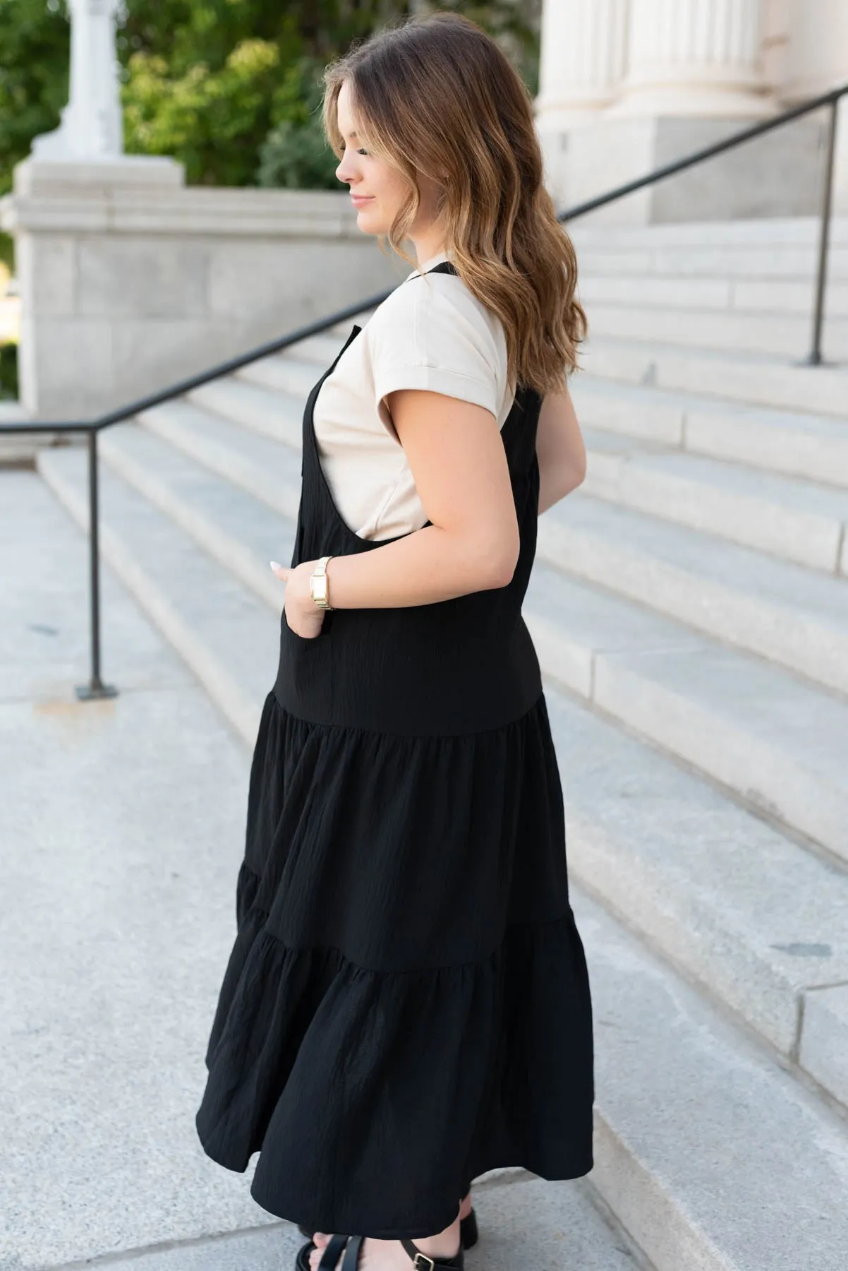 Everlee Black Overall Dress